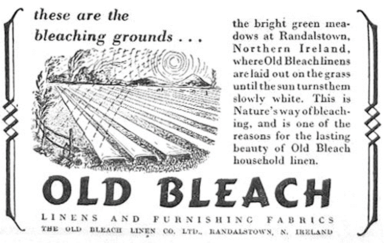 Old Bleach linen advert 1949